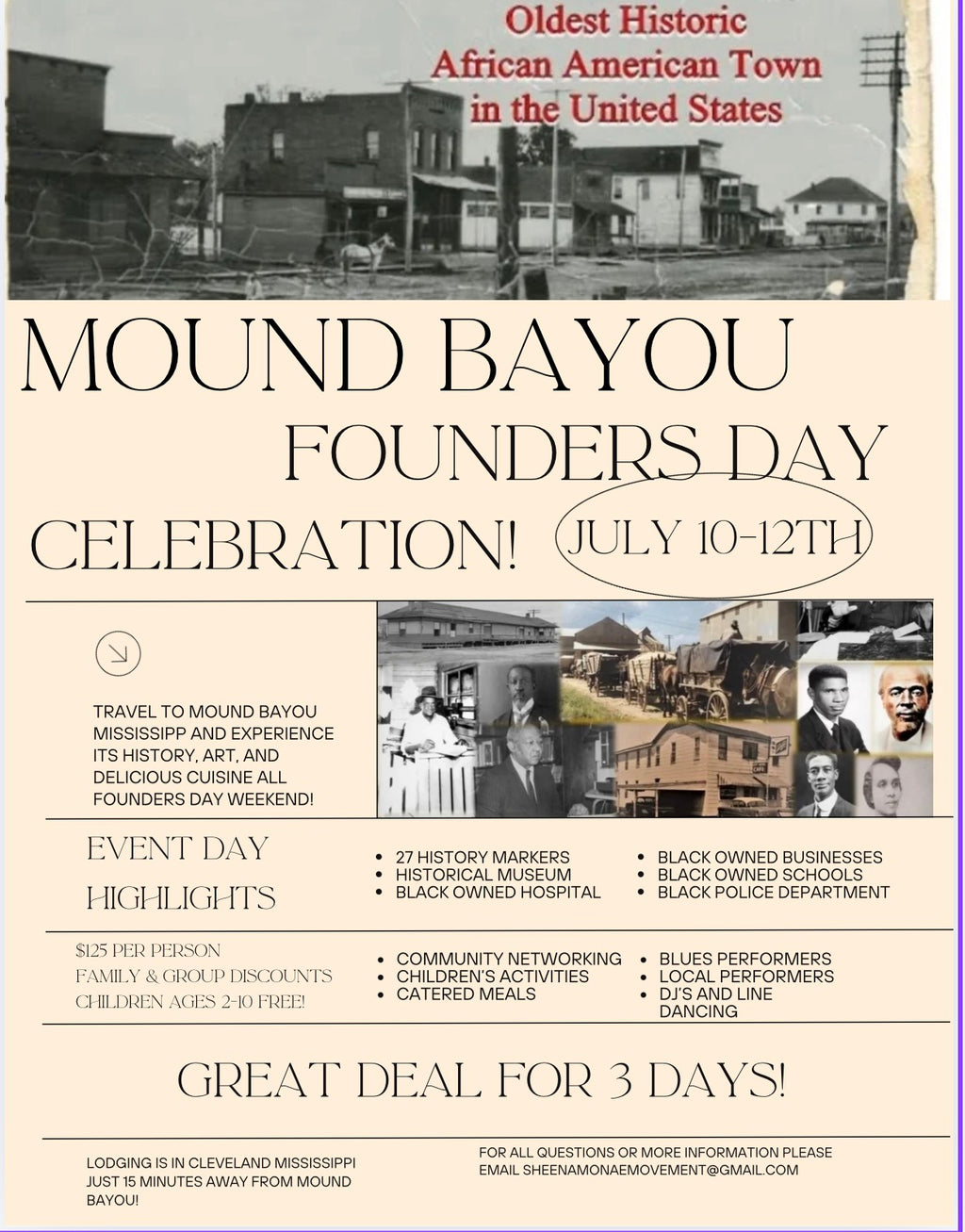 Mound Bayou Founders Day- Family- (Maximum 5 people)- three days